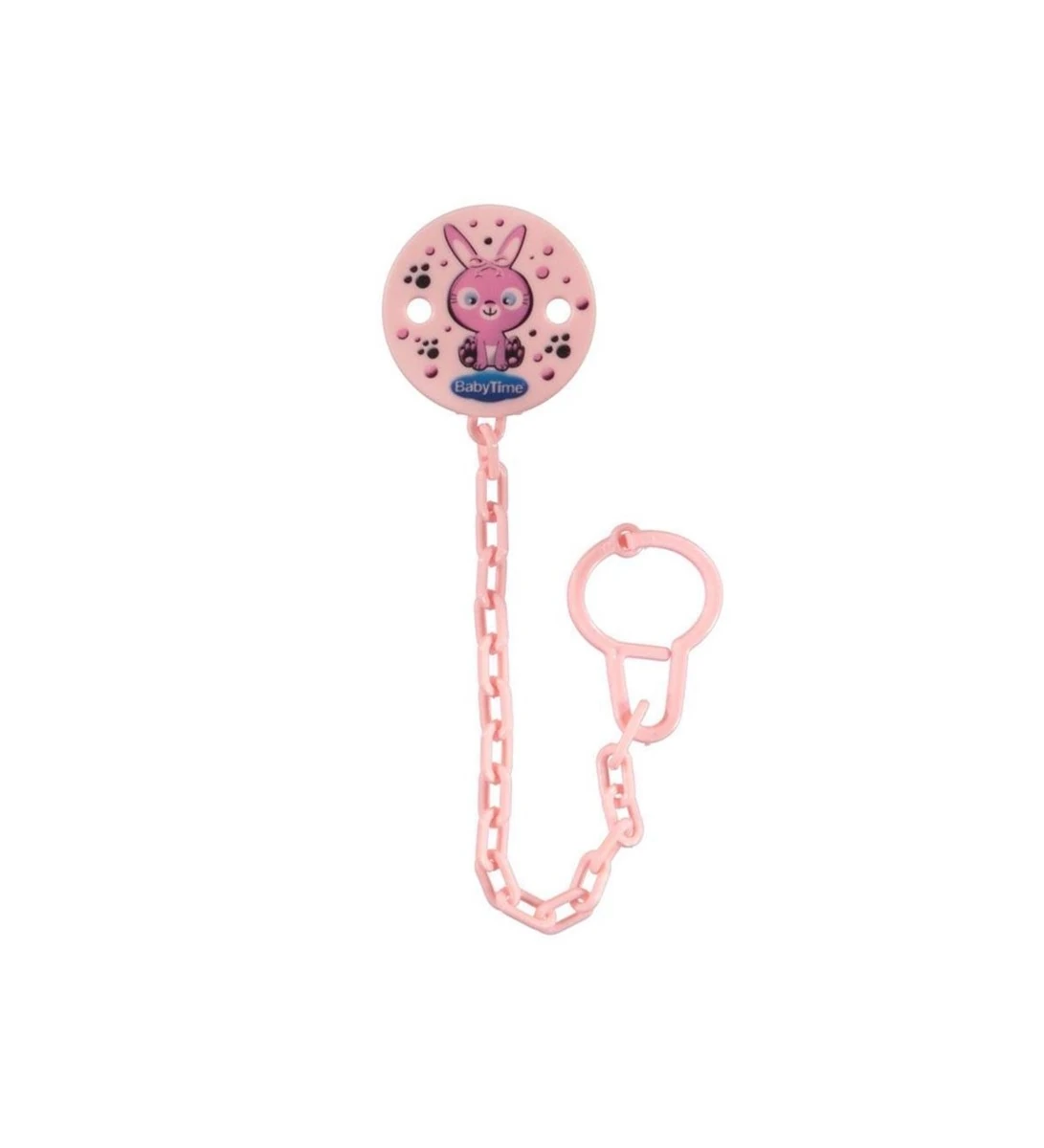 Bebek Babytime Emzik Askısı Pembe-yeşil