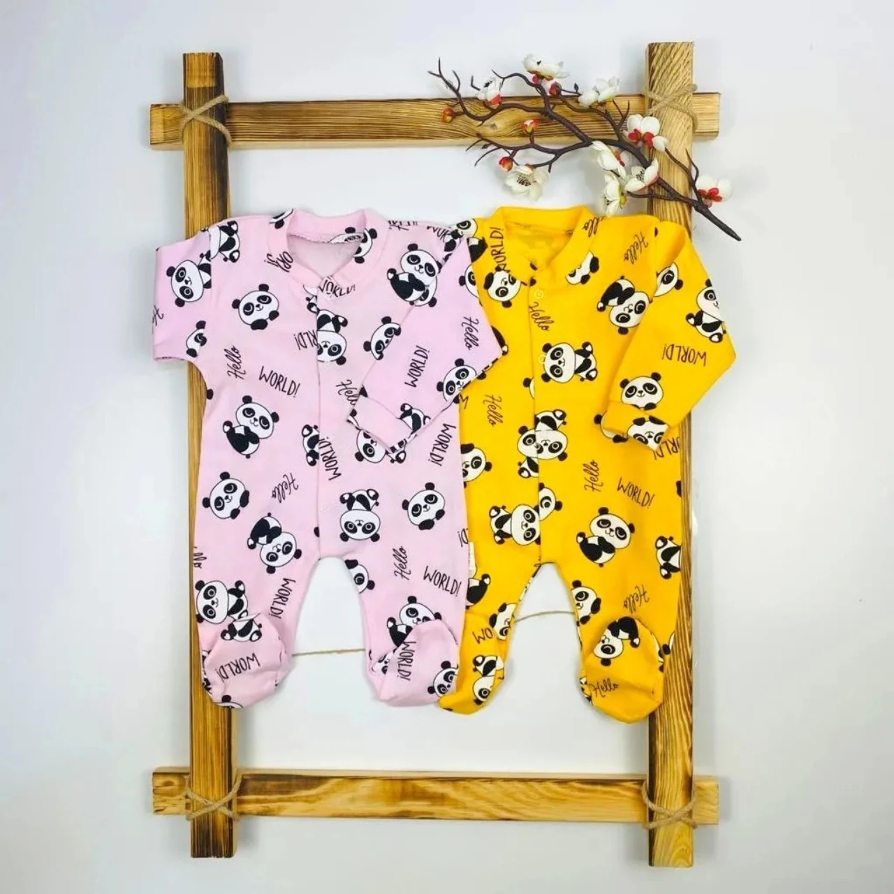 Bebek Panda Kafası Baskılı Tulum ÇEŞİT1-6 AY