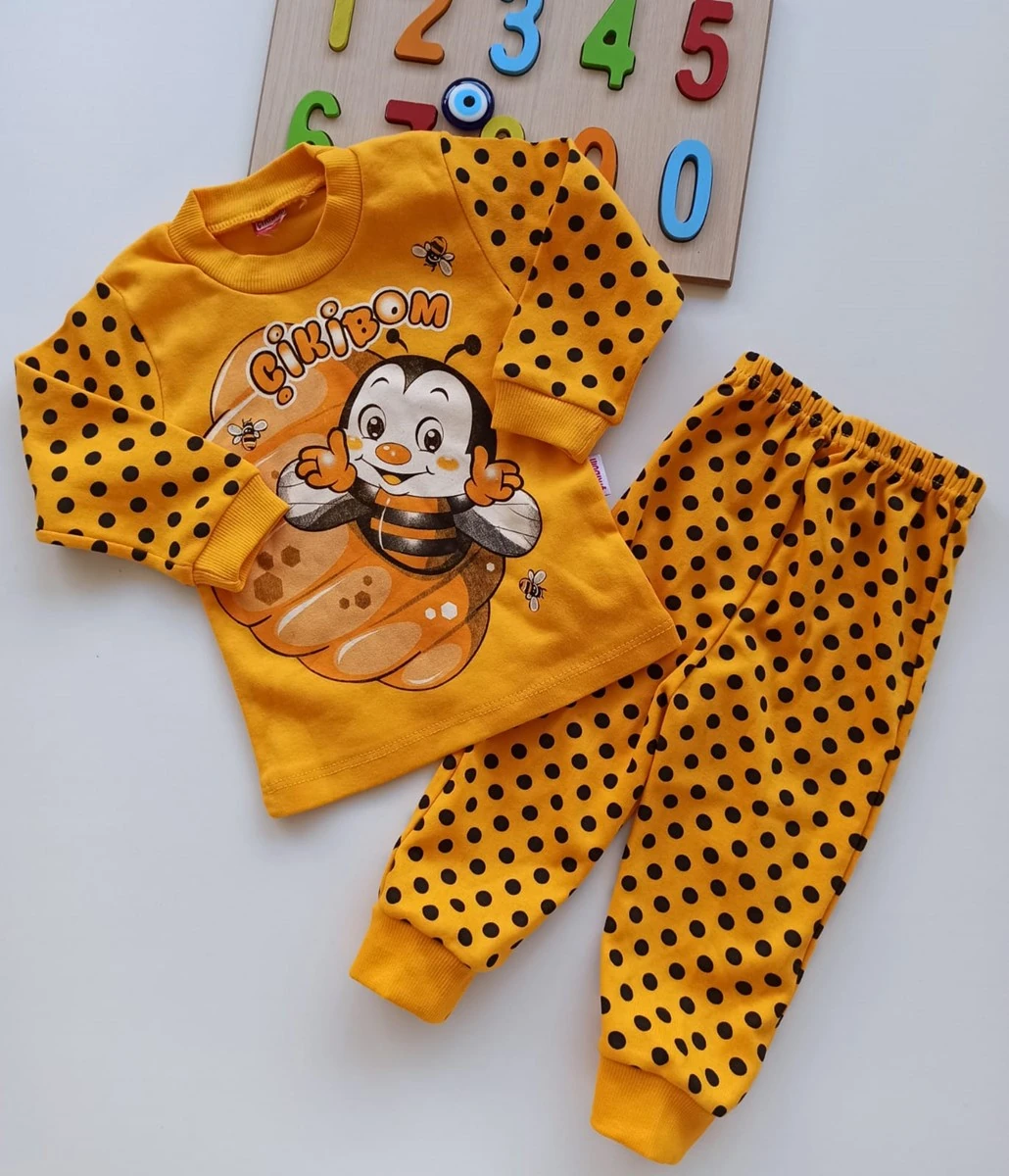 Bebek Sevimli Arı Basklı Pijama Takımı 2'Li