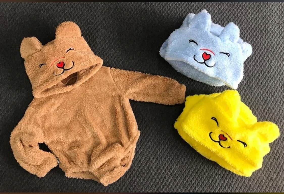 Bebek Wellsoft Sevimli Ayıcık Çıtçıtlı Kapşonlu Sweat Çeşit