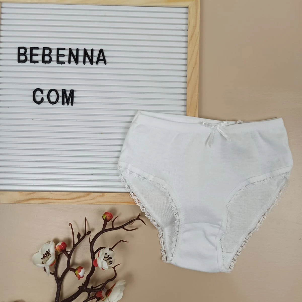 Kız Çocuk Ribana Külot %100 Pamuk Dantelli 4-5 Yaş
