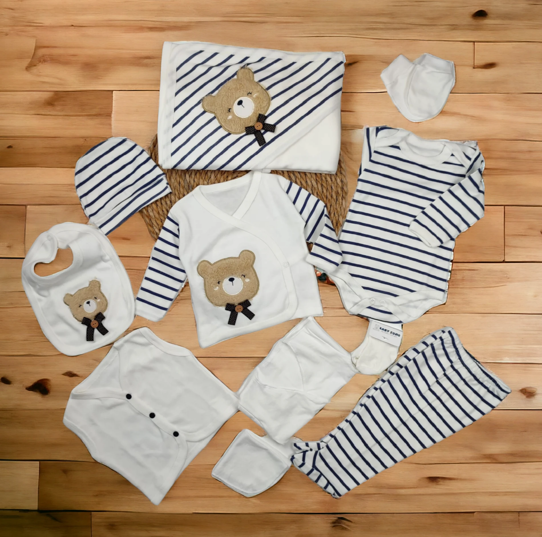 Bebek Erkek Hastane Çıkışı Peluş Ayılı 10lu ERKEK