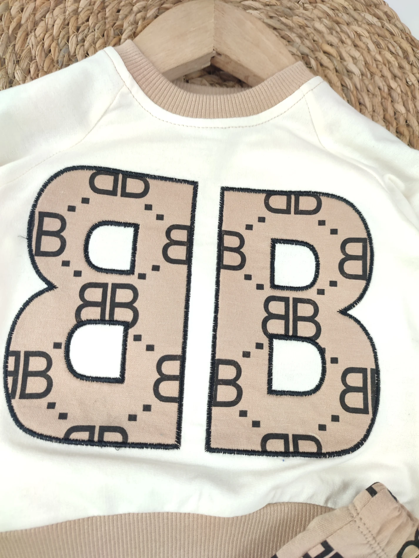 Bebek 6-24 Ay BB Nakışlı 2 Li Takım Kahverengi