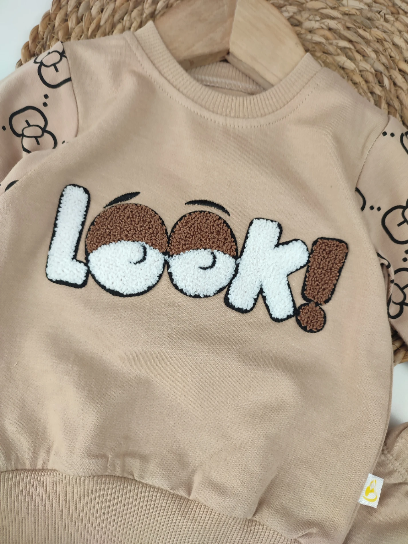 Bebek 6-24 Ay Look Nakışlı 2 Li Takım Kahverengi