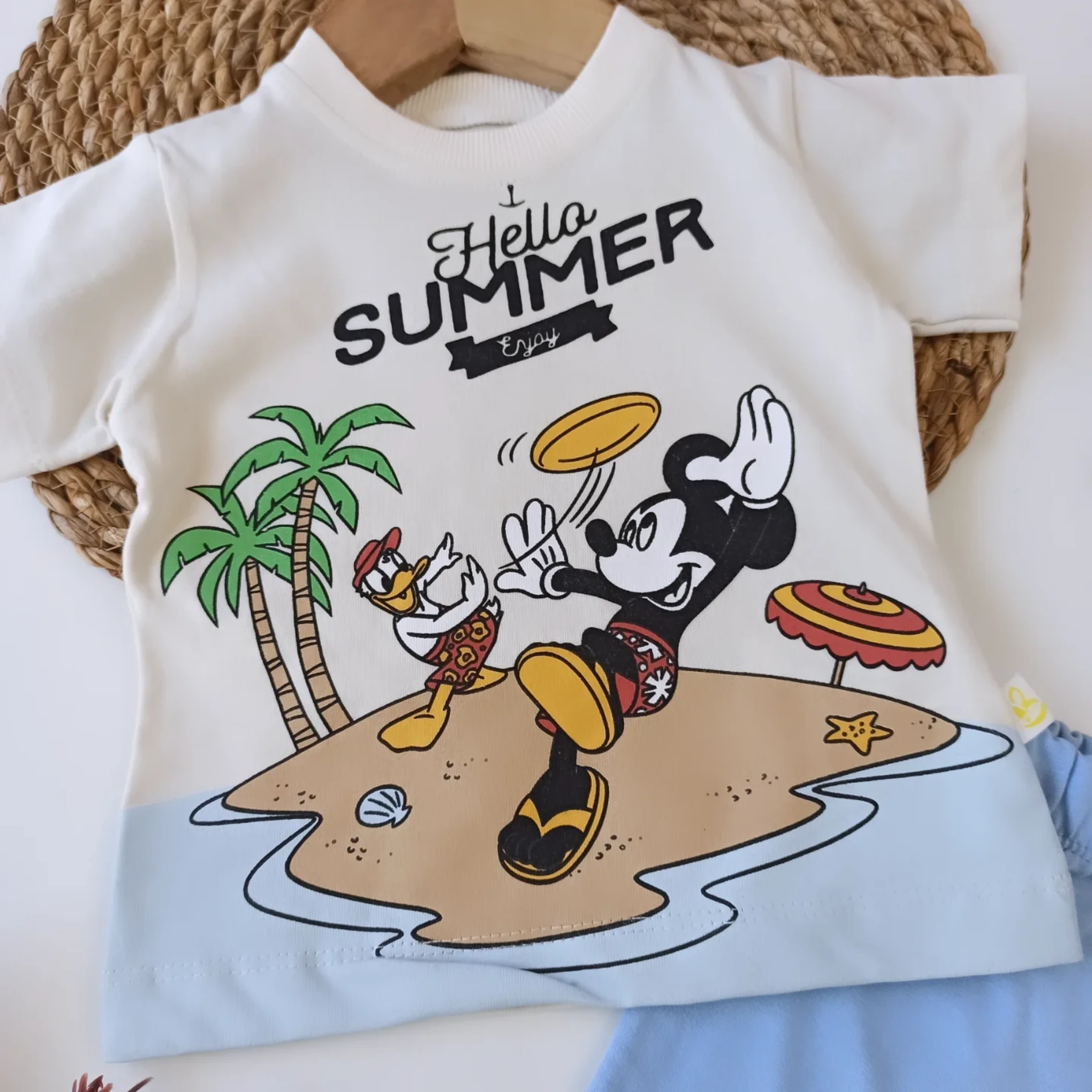 BEBEK 6-24 AY SUMMER MİCKEY BASKILI ŞORT LU  TAKIM 